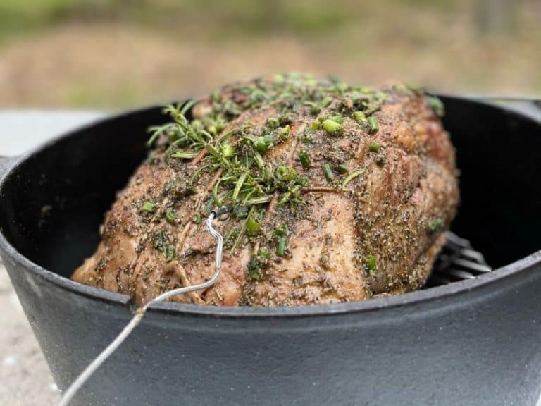 Cooking a Prime Rib in the Camp Dutch Oven