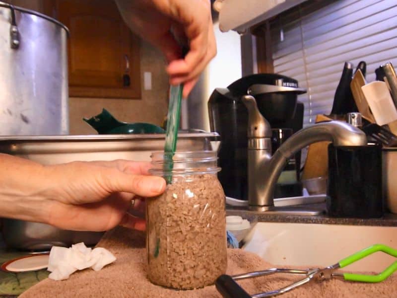 debubbling a canning jar