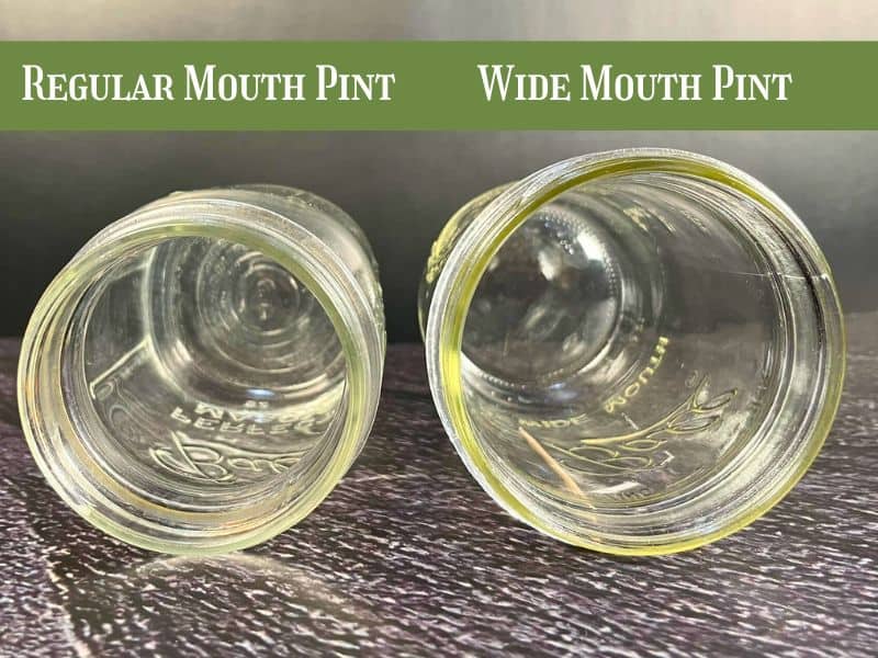 rim view of regular mouth and wide mouth pint jar