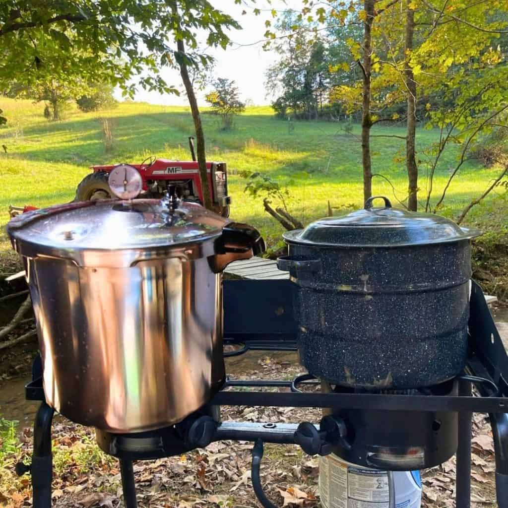pressure canner and a waterbath canner