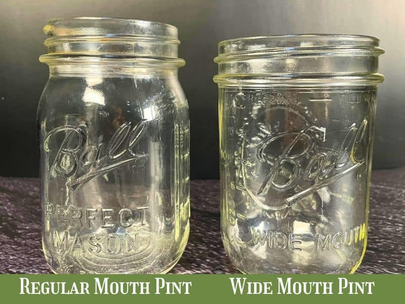 comparison of a regular mouth jar and a wide mouth jar