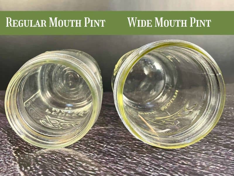 jar opening of a regular mouth jar and a wide mouth jar