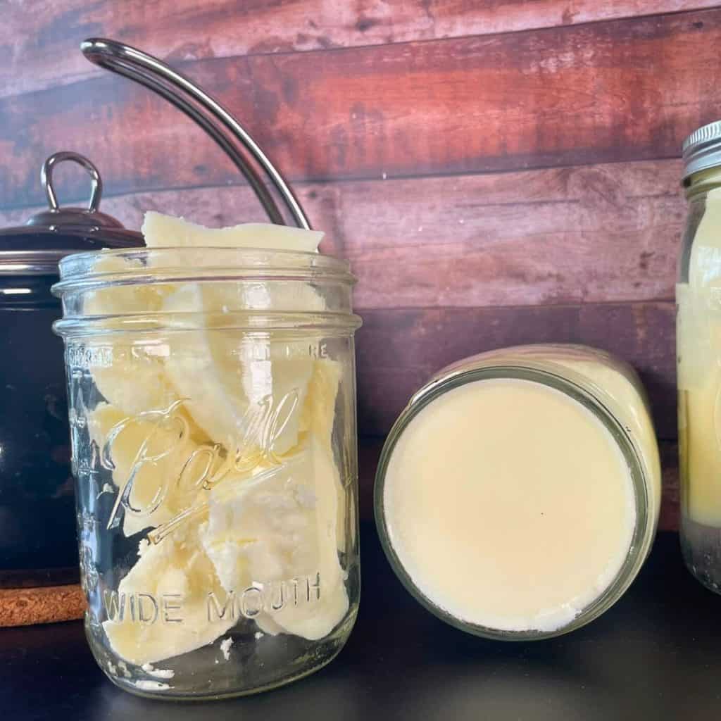 deer tallow in a jar