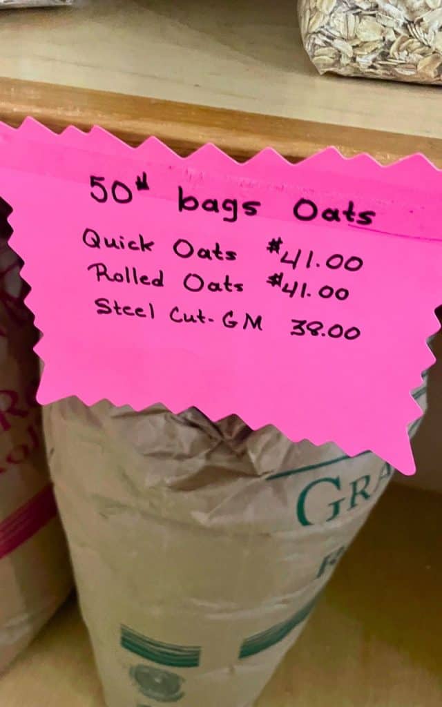 whole grains in an Amish food store in Cub Run, KY