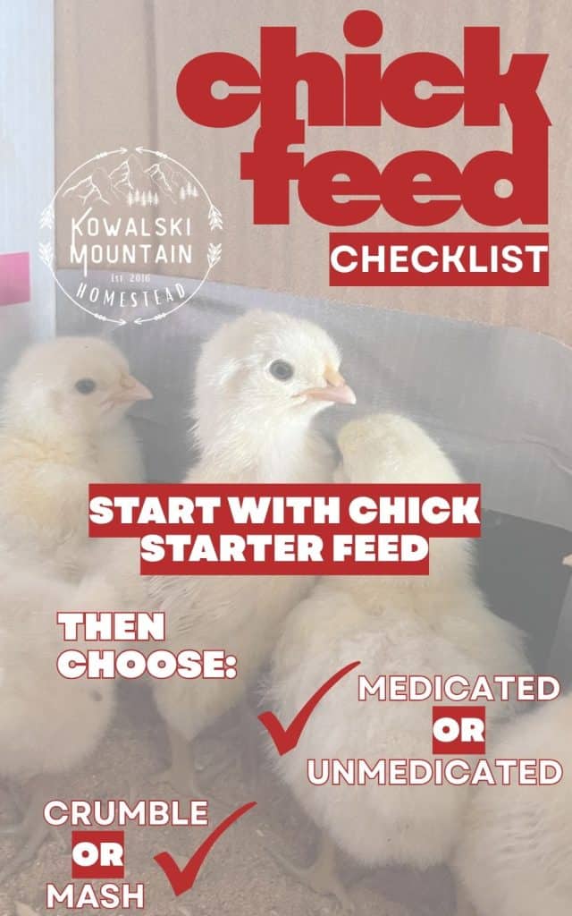 the chick feed checklist