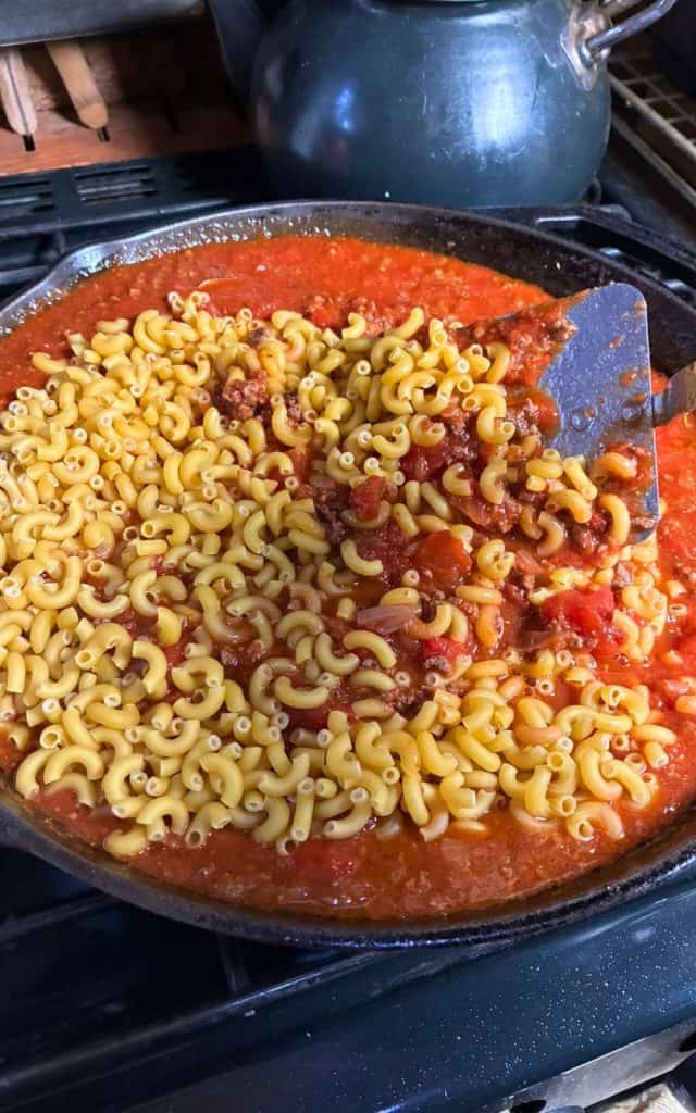 added macaroni to sauce