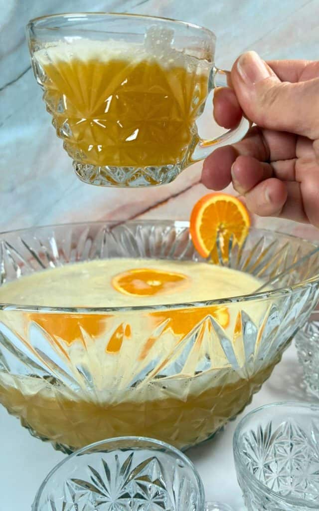 Sloshy punch in a party glass