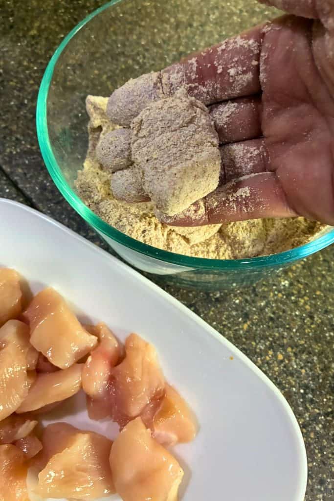 breading chicken nuggets