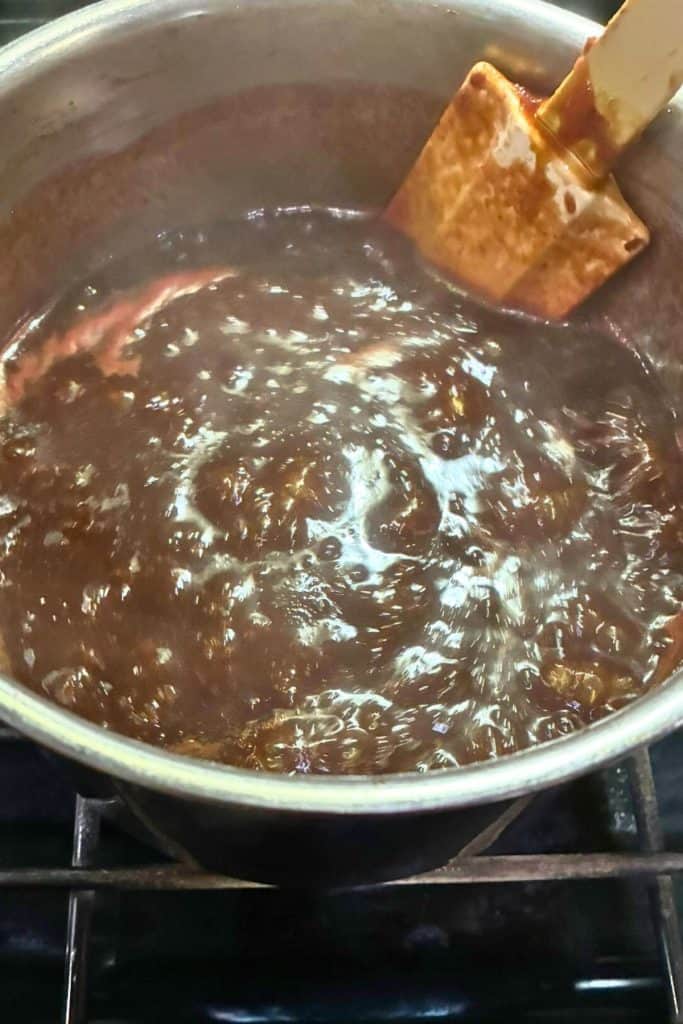 cooking BBQ sauce