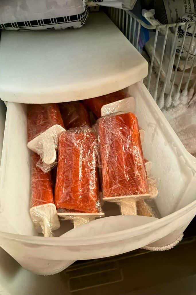 popsicles in a drawerin the freezer