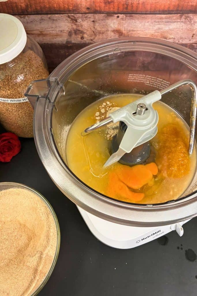 sandwich bread ingredients added to mixing bowl