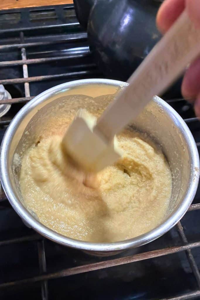 tangzhong step two, stirring as it cooks