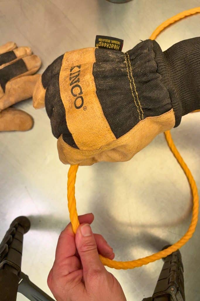 twist melted ends to set