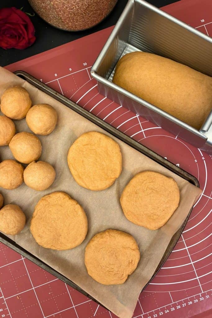 variety of breads made with sandwich bread dough