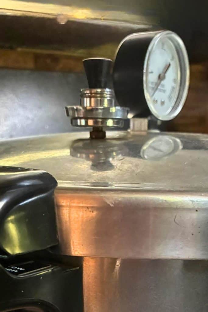 weighted pressure regulator on dial guage canner