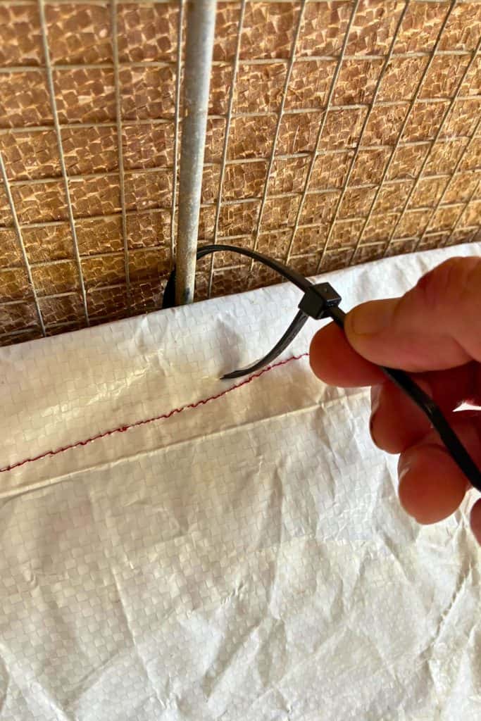 secure poop hammock with zip ties